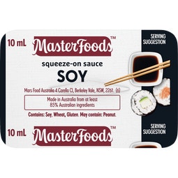 MasterFoods Portion Control Squeeze-On Soy Sauce 100x10ml image