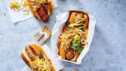 american mustard hotdog