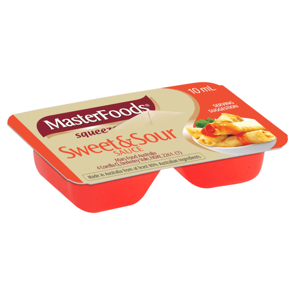 MasterFoods Portion Control Squeeze On Sweet & Sour Sauce 100x10ml