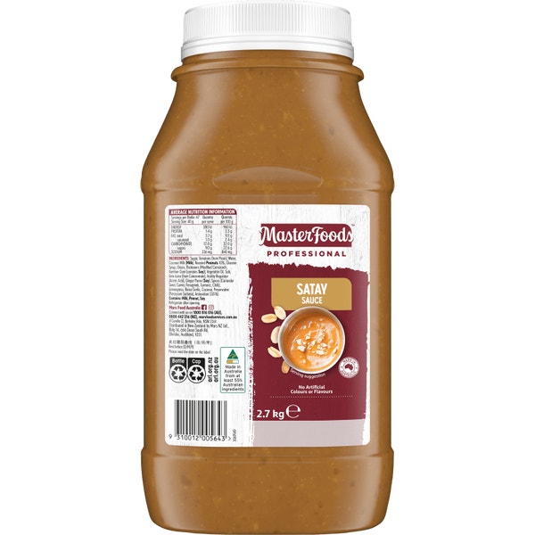 MasterFoods Professional Satay Sauce 2.7kg Mars Foodservices