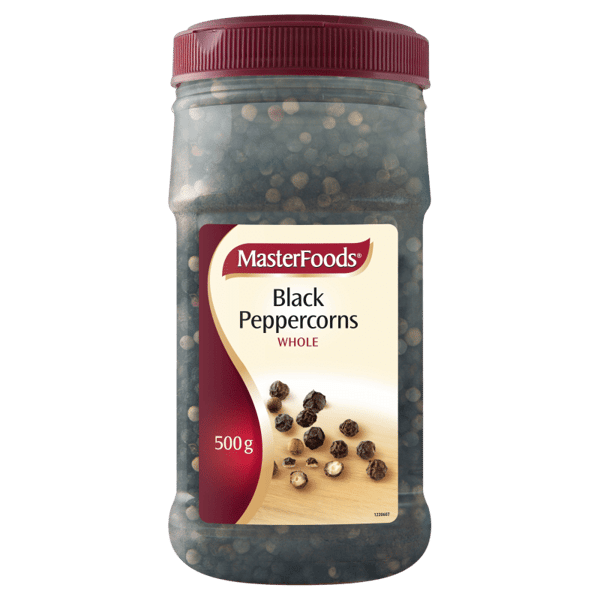 MasterFoods Black Peppercorns Whole 500g