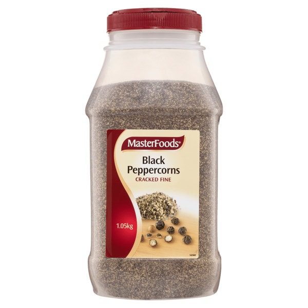MasterFoods Black Peppercorns Cracked Fine 1.05kg Mars Foodservices