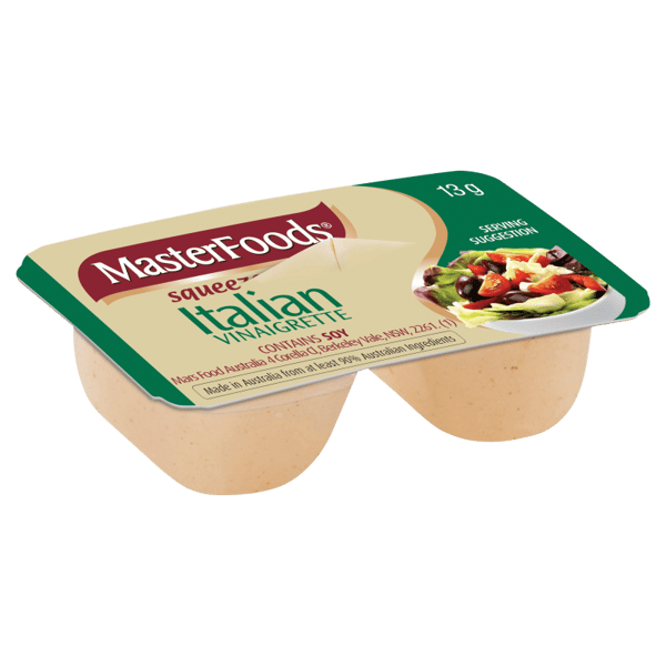 MasterFoods Portion Control Squeeze On Italian Vinaigrette Dressing 100x13g