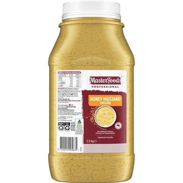 MasterFoods Professional Honey Mustard Dressing 2.5kg Mars Foodservices