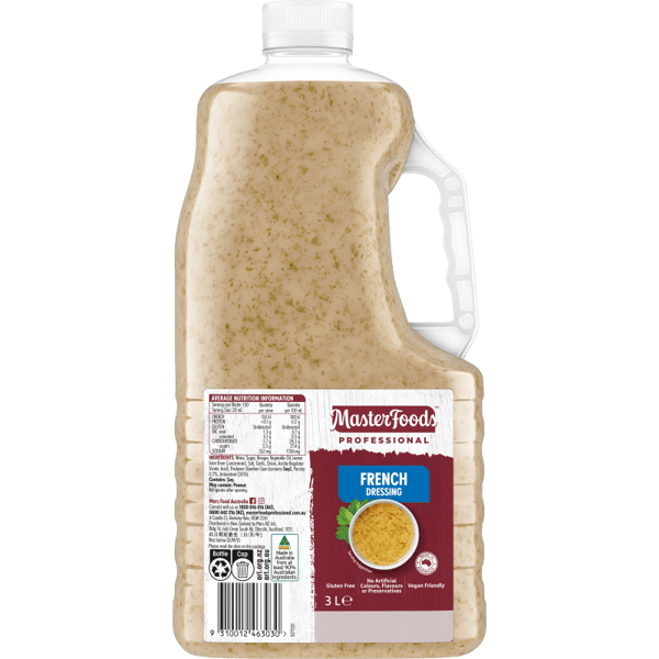 MasterFoods Professional Gluten Free French Dressing 3L