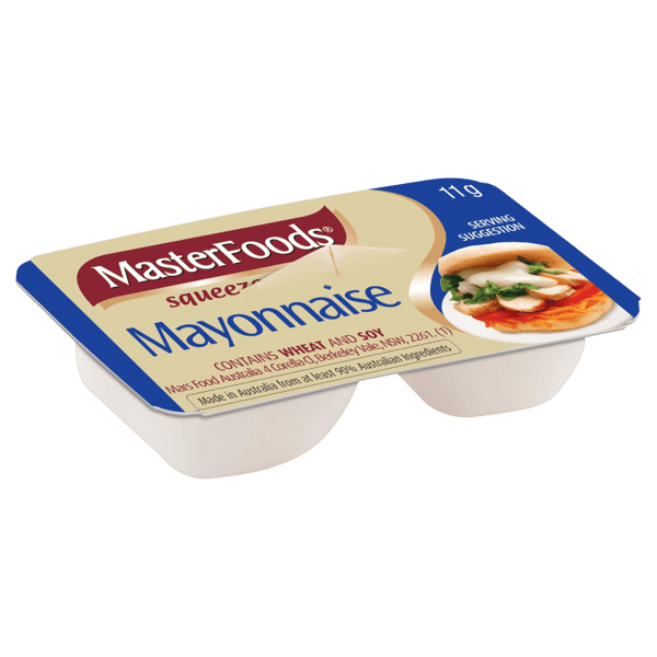 MasterFoods Portion Control Squeeze On Mayonnaise 100x11g