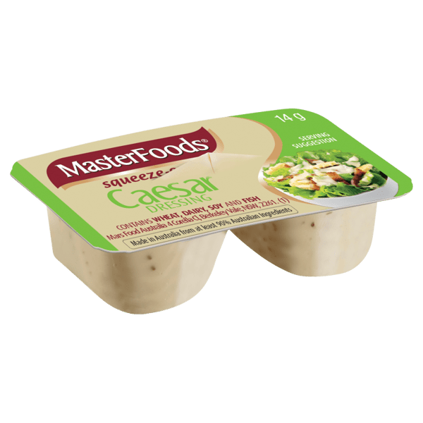 MasterFoods Portion Control Squeeze On Caesar Dressing 100x14g