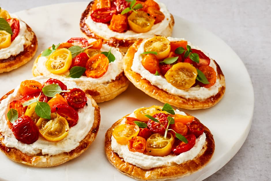 Blistered Tomato and Ricotta Tarts