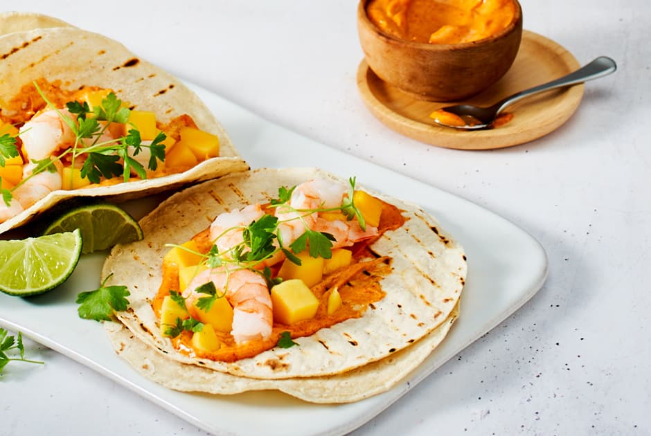 Prawn and Mango Tacos