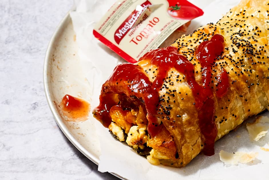 Pumpkin, Feta and Spinach Rolls