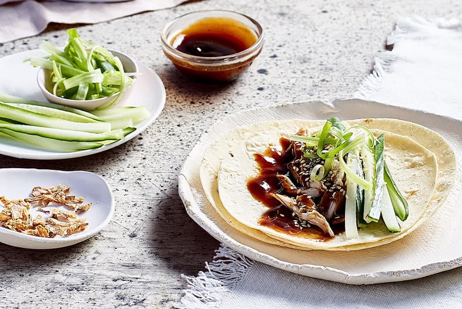 Shredded Barbecue Chicken Pancakes