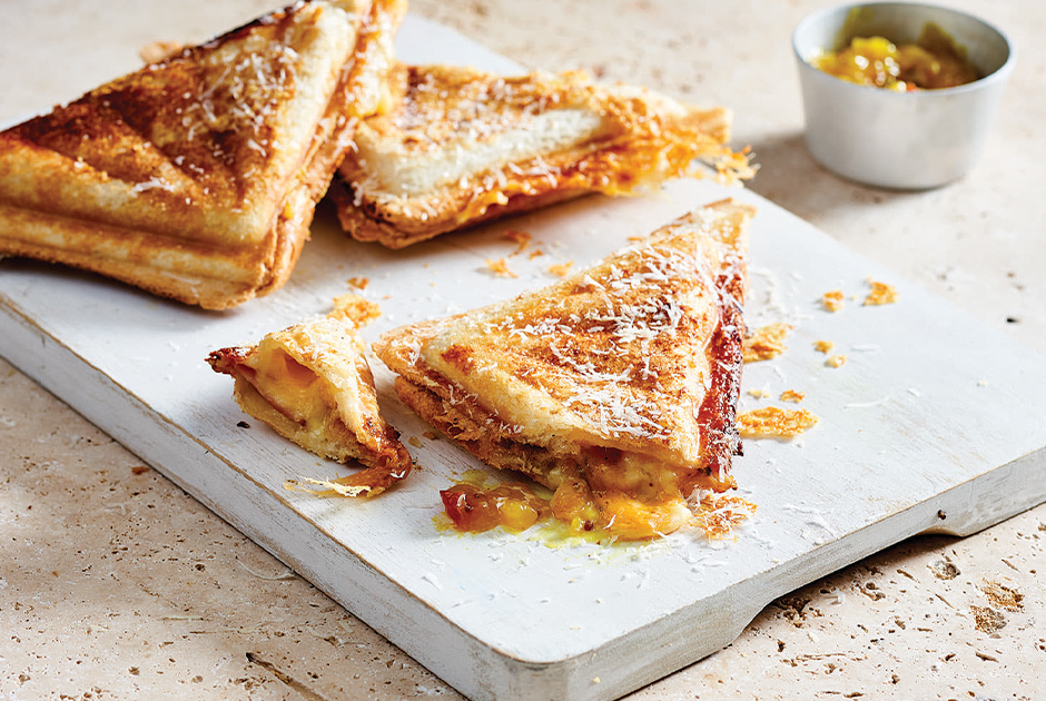Triple Cheese and Smoked Ham Jaffles