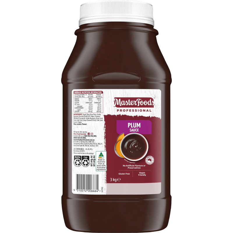 MasterFoods Professional Gluten Free Plum Sauce 3kg Mars Foodservices