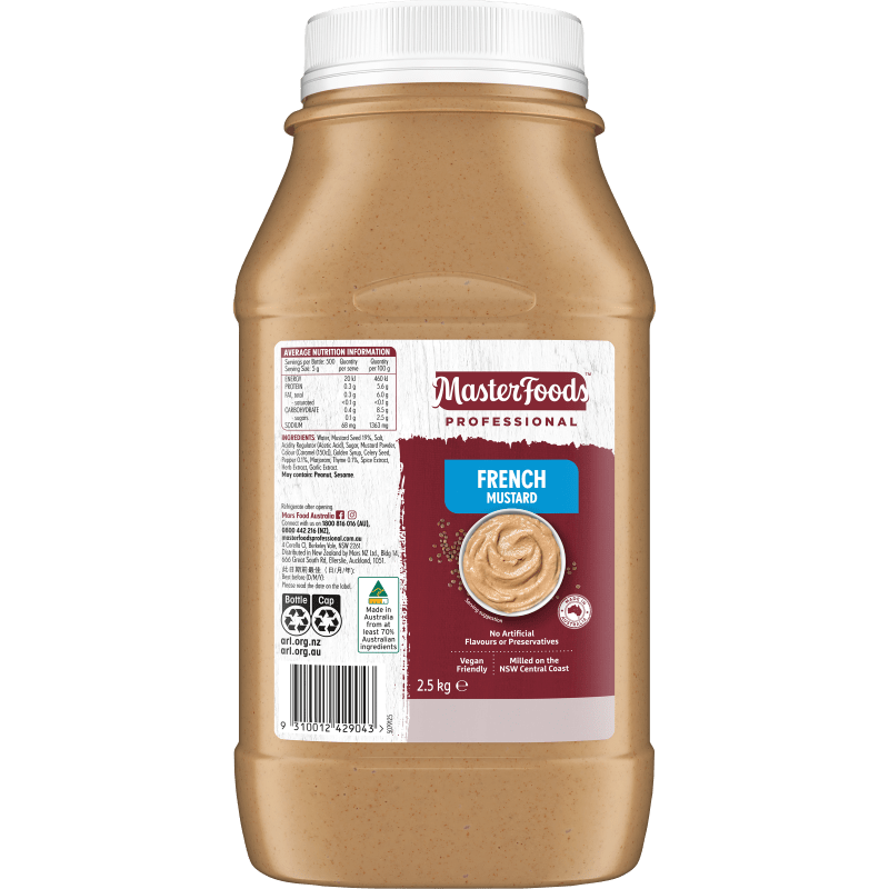 MasterFoods Professional French Mustard 2.5kg Mars Foodservices