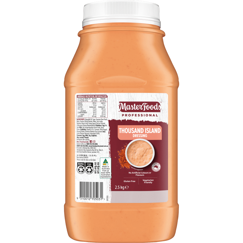 MasterFoods Professional Gluten Free Thousand Island Dressing 2.5kg