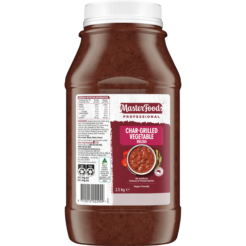 MasterFoods Professional Chargrilled Vegetable Relish 2.5kg Mars
