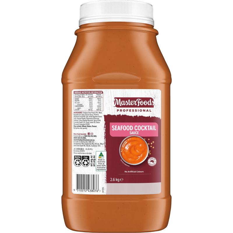 MasterFoods Professional Seafood Cocktail Sauce 2.6kg Mars Foodservices